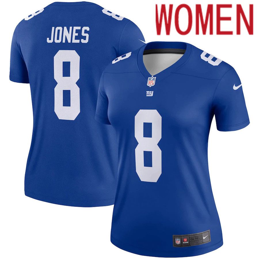 Women New York Giants #8 Daniel Jones Nike Royal Legend NFL Jersey->women nfl jersey->Women Jersey